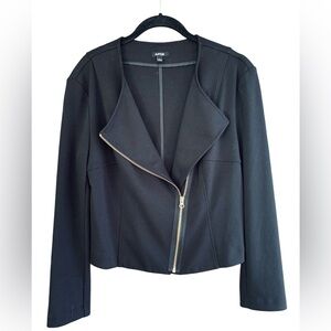 Apt. 9 Women's Black Cropped Moto Jacket Large